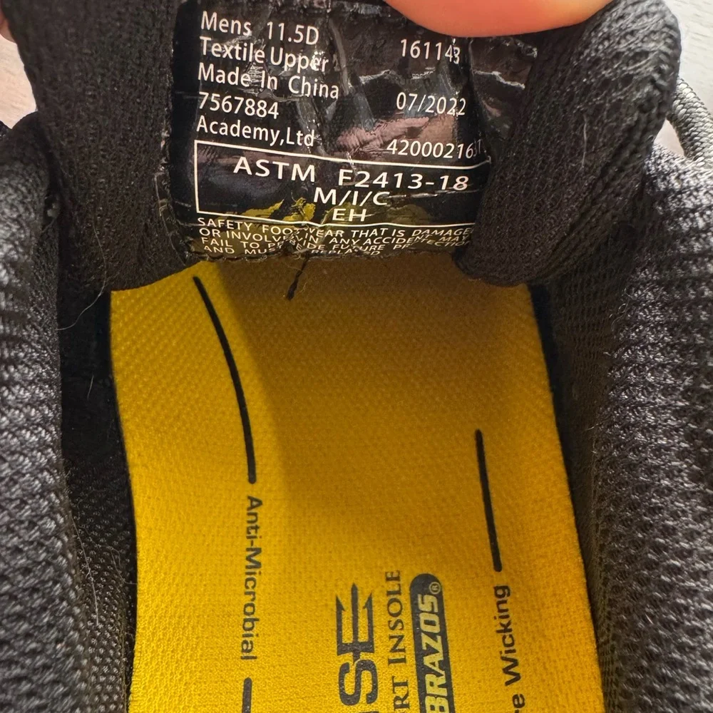 BRAZOS Steel Toe Lightweight Breathabe Work Shoes Moisture Wicking Size‎ 11.5D